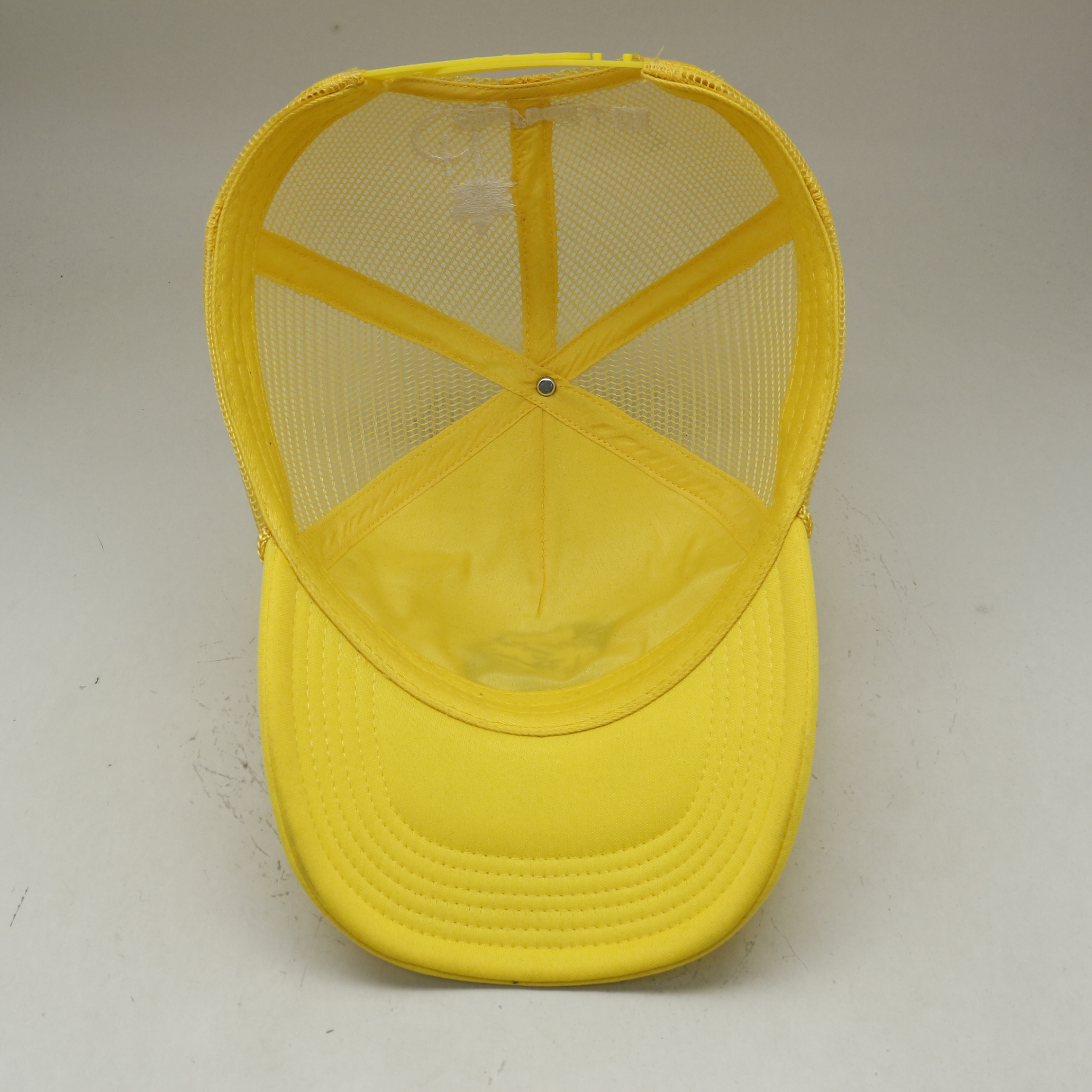Yellow Mesh Bulldog Cap – Embroidered Foam Front Trucker Hat