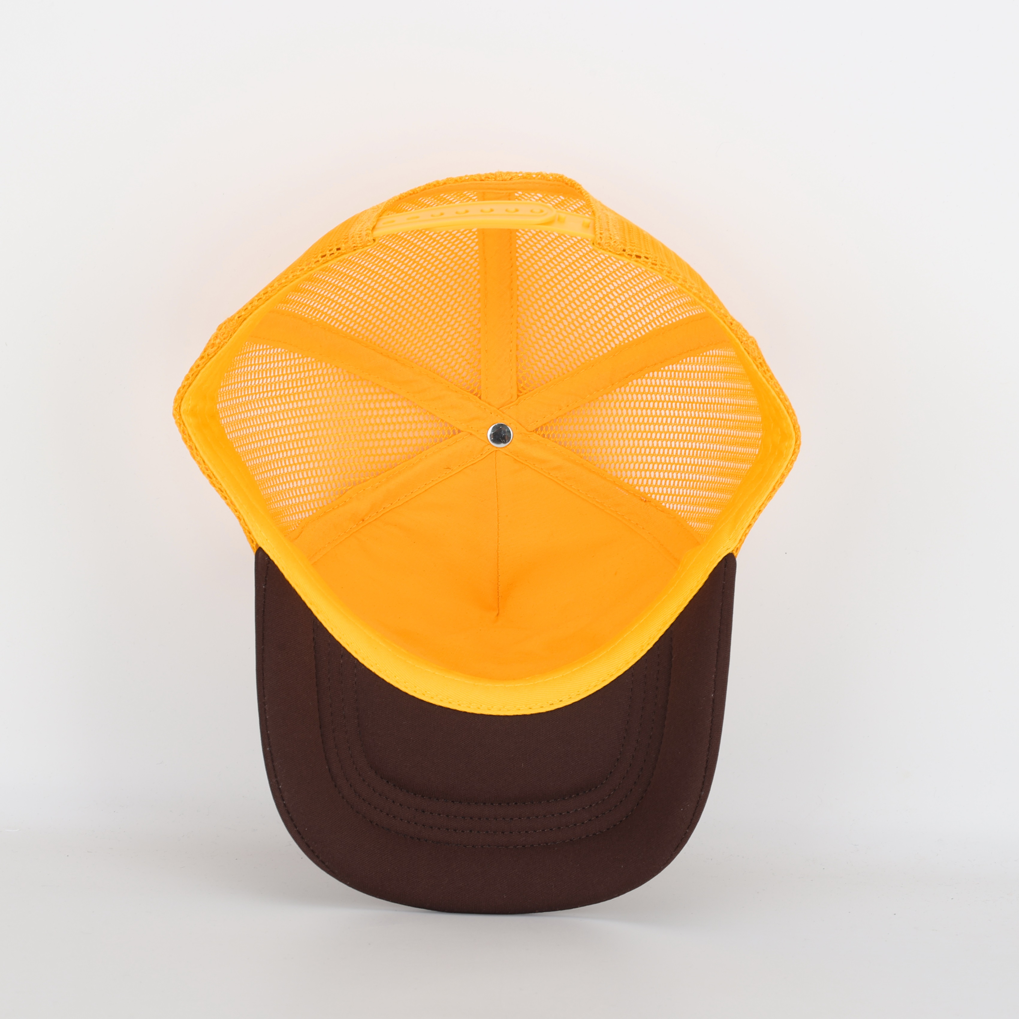 Retro Style Cherry’s Trucker Cap – Brown Yellow Mesh Snapback