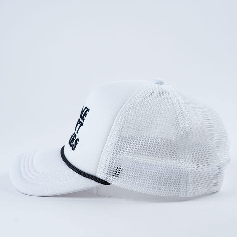 White Mesh Trucker Hat with HOME SWEET HOLMES 3D Embroidery – 5 Panel Foam Cap