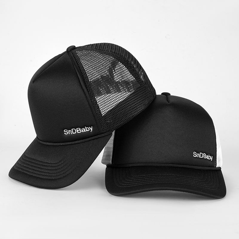 SnDBaby Black Mesh Back Foam Trucker Cap – Casual Street Style Hat