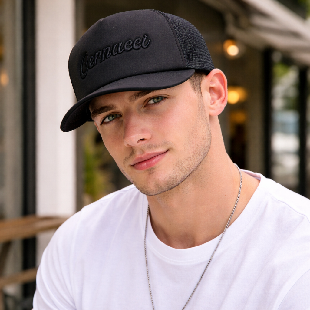 Mesh Back Foam Trucker Cap Embroidered Logo Adjustable Snapback Hat