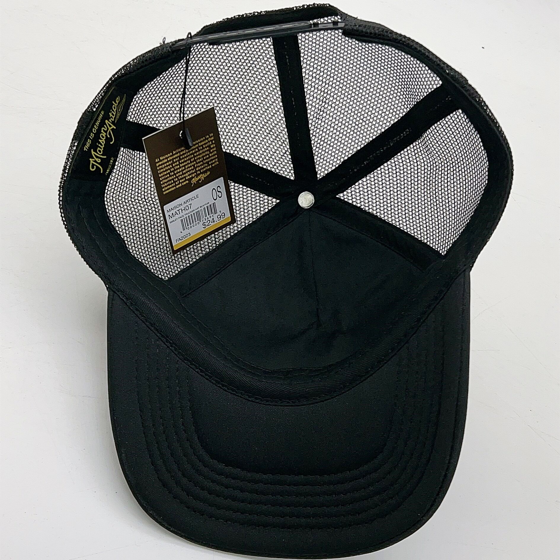 Bold Yellow Emoticon Trucker Cap – Black Mesh Style