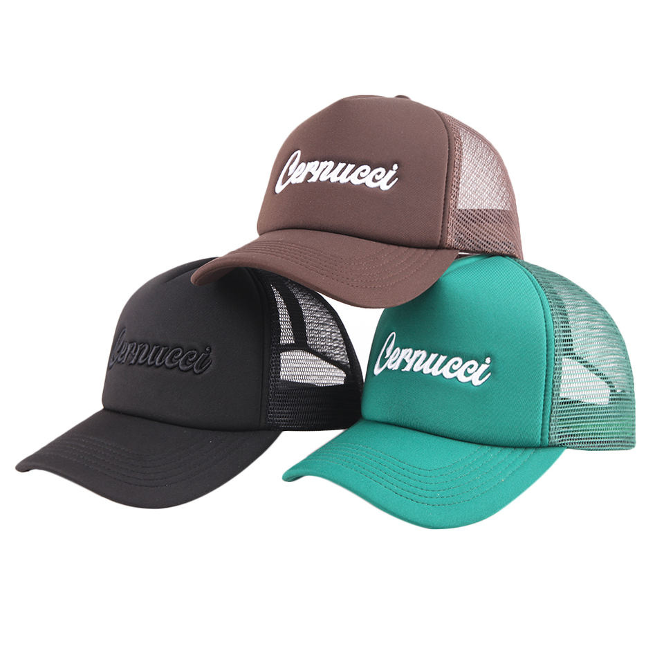 Mesh Back Foam Trucker Cap Embroidered Logo Adjustable Snapback Hat