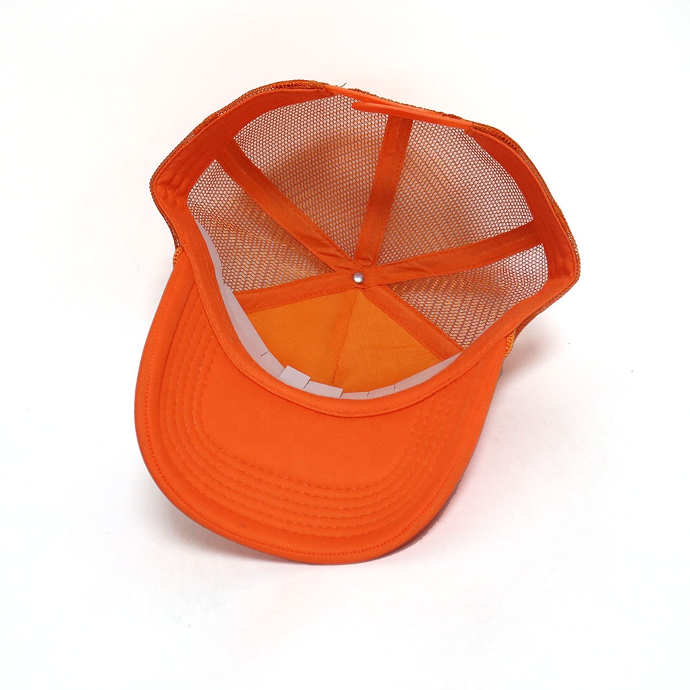 Orange Foam Trucker Hat – NUFLAVA PROPERTY Flat Embroidered 5-Panel Cap