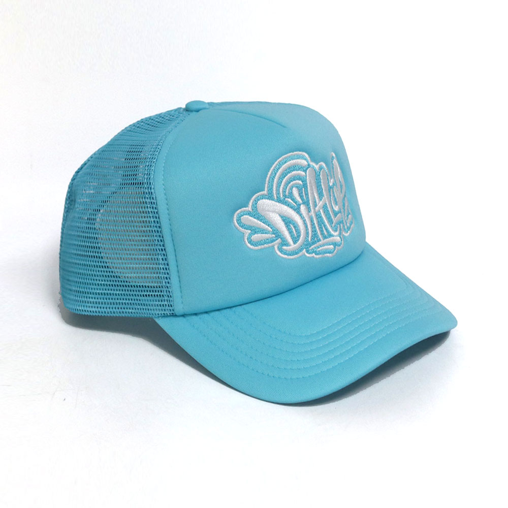Dihua Light Blue Foam Mesh Trucker Hat