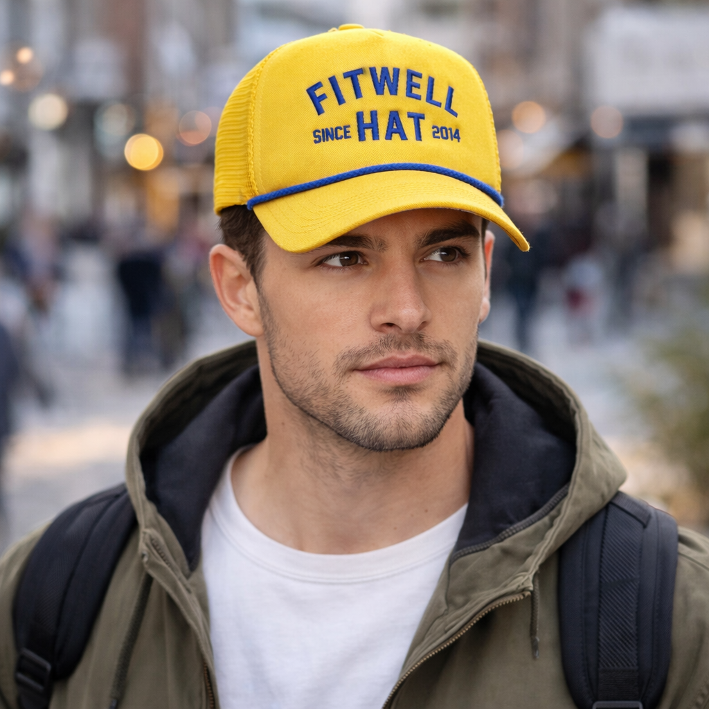 Country Shit Yellow Trucker Hat – Bold Embroidered Foam Mesh Rope Cap