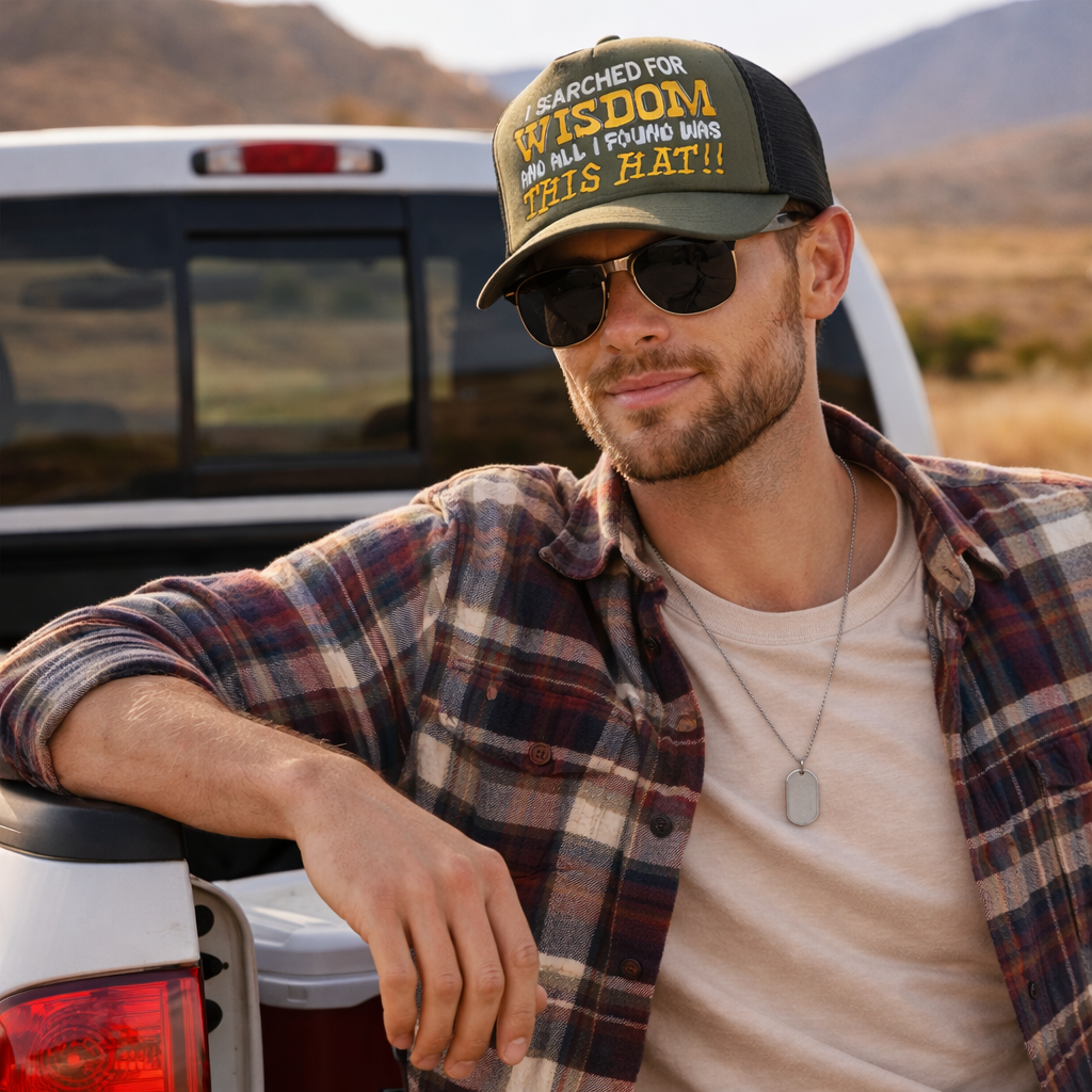 5 Panel Foam Trucker Hat with Flat Embroidery Slogan Adjustable Snapback Cap