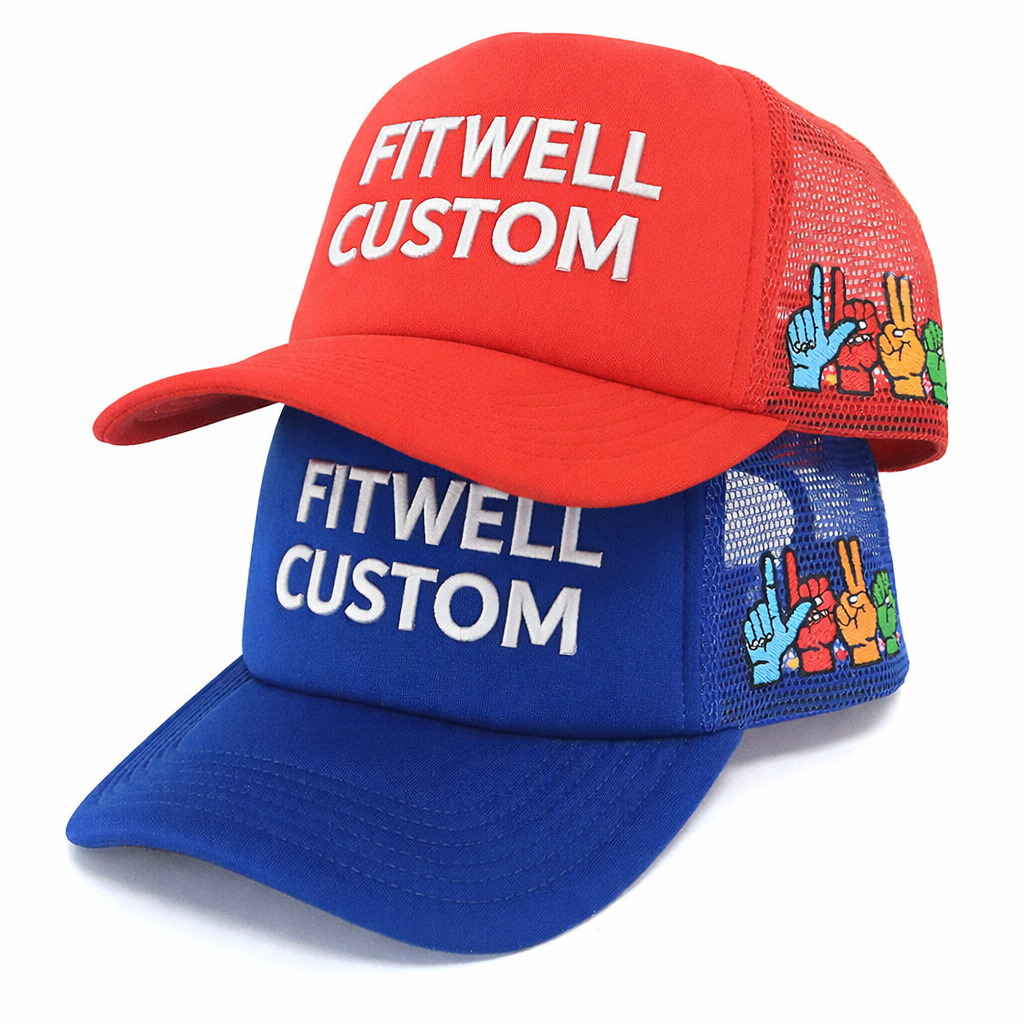 Just Breathe Colorful Foam Trucker Hat with Peace Sign Mesh – Bold 5 Panel Snapback