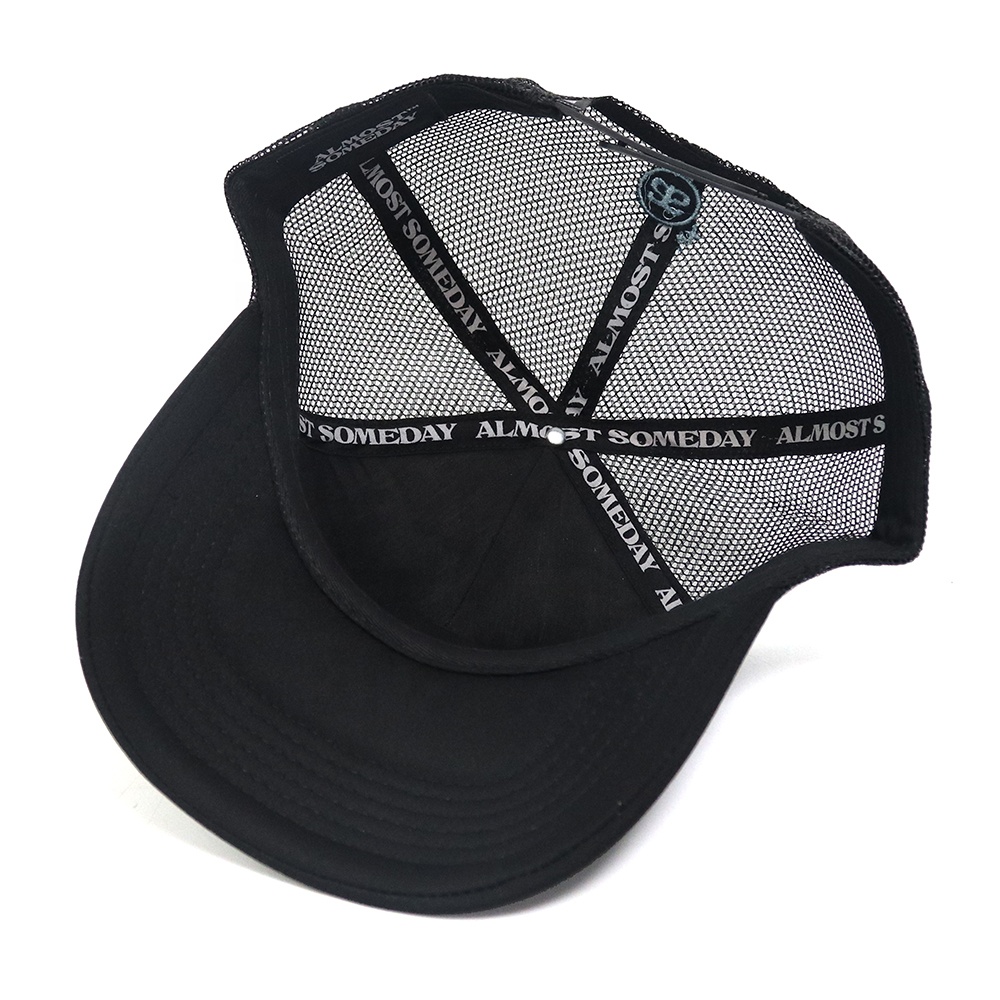 Butterfly Graphic Embroidered Black Mesh Back Trucker Cap