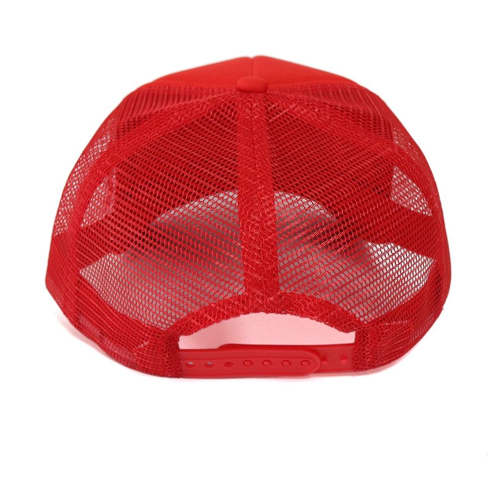 Red Trucker Hat with Sneaker Lover Embroidery