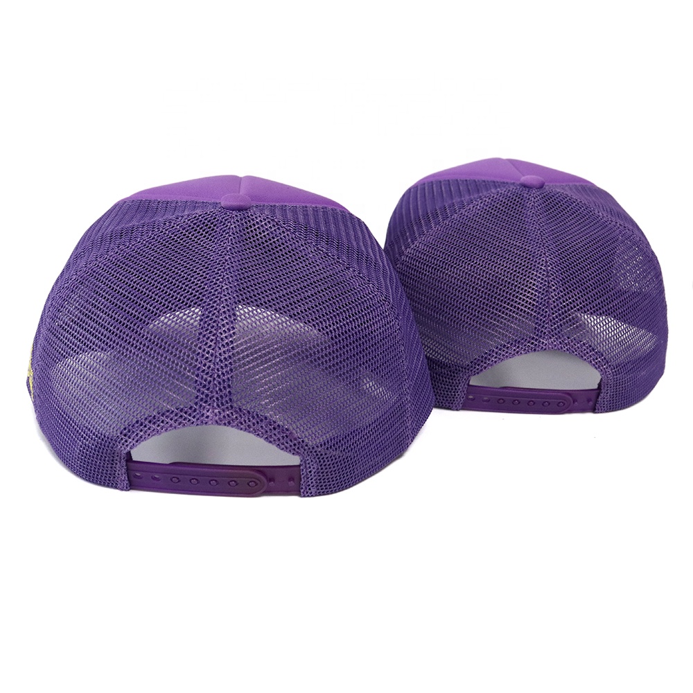 Purple Trucker Hat with Yellow &quotBLACK MADE BY