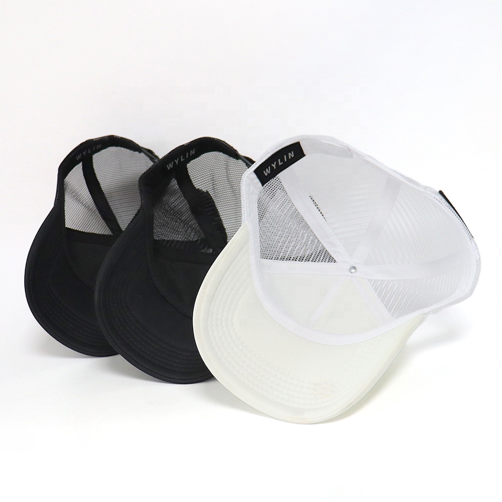 Angry Eyes Embroidered 5-Panel Foam Trucker Hat with Mesh Back