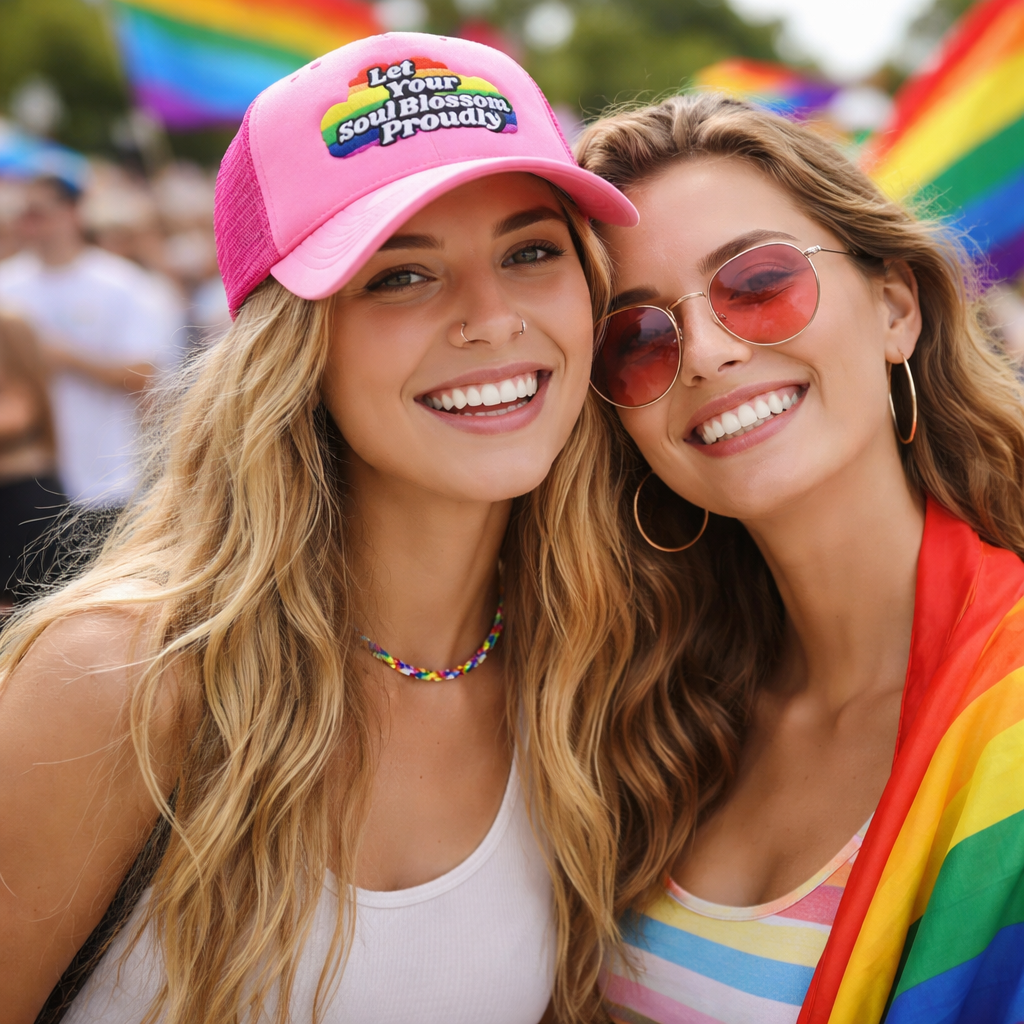 Let Your Soul Blossom Pink Foam Trucker Hat