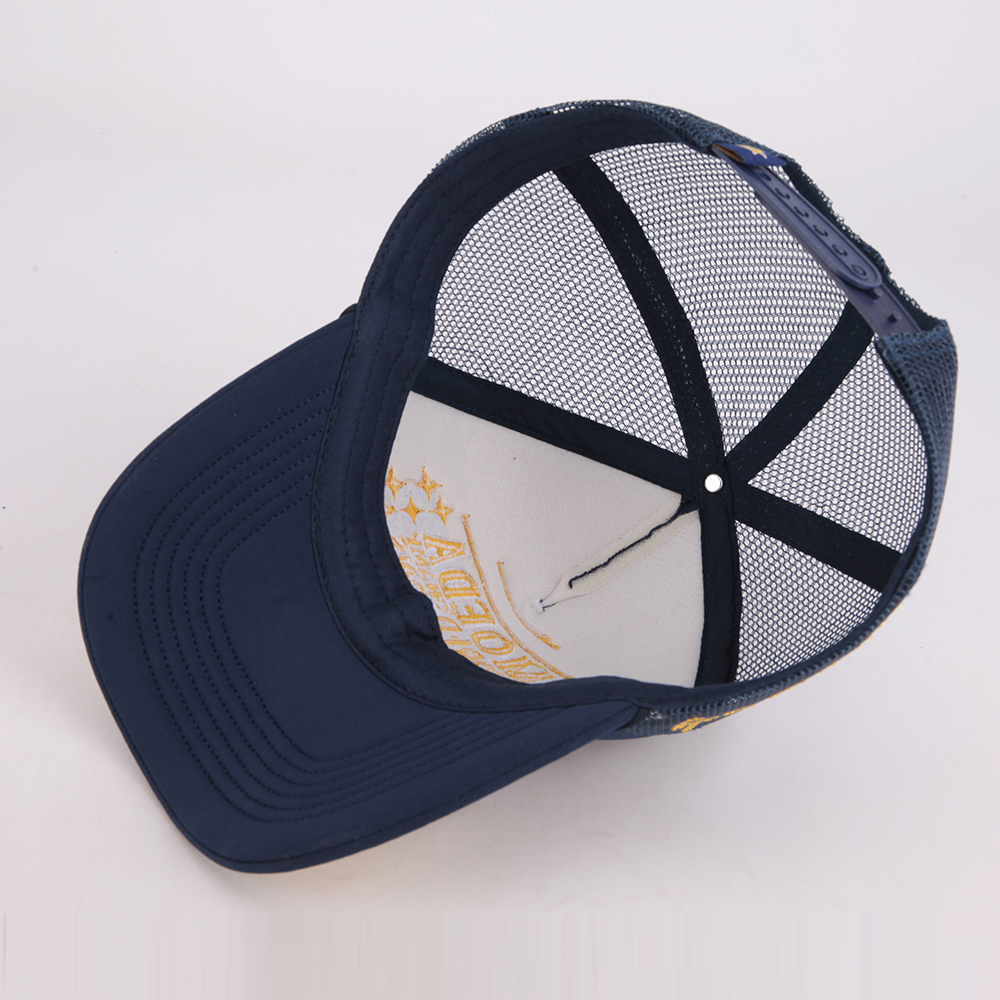 Navy Embroidered Championship Trucker Cap 2024 Wing Design Snapback Hat