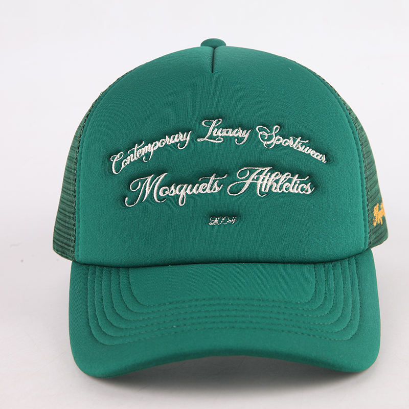 Luxury Letter Embroidered Trucker Cap – 5 Panel Mesh Back Hat