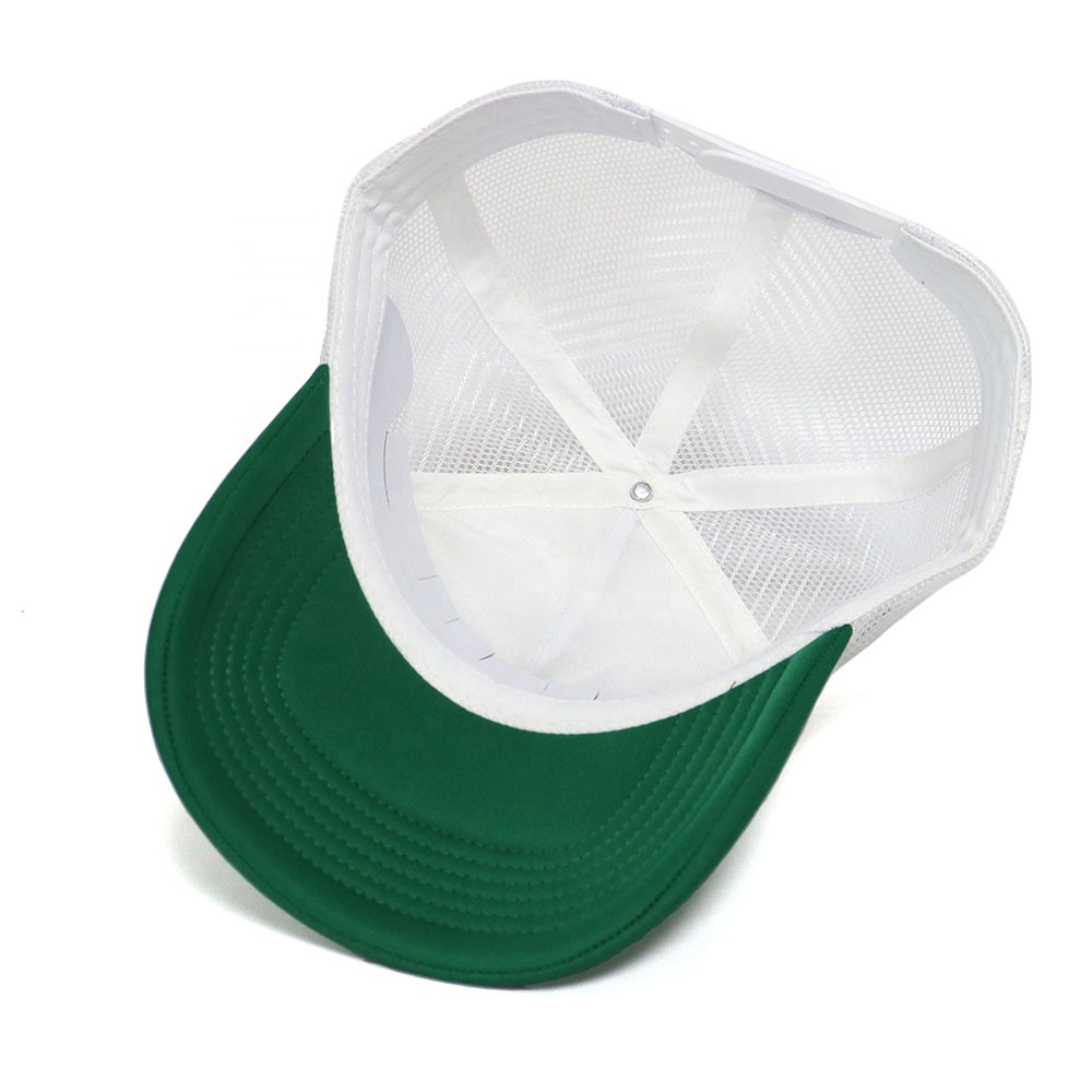 Green and White Embroidered Bearded Hero Trucker Hat