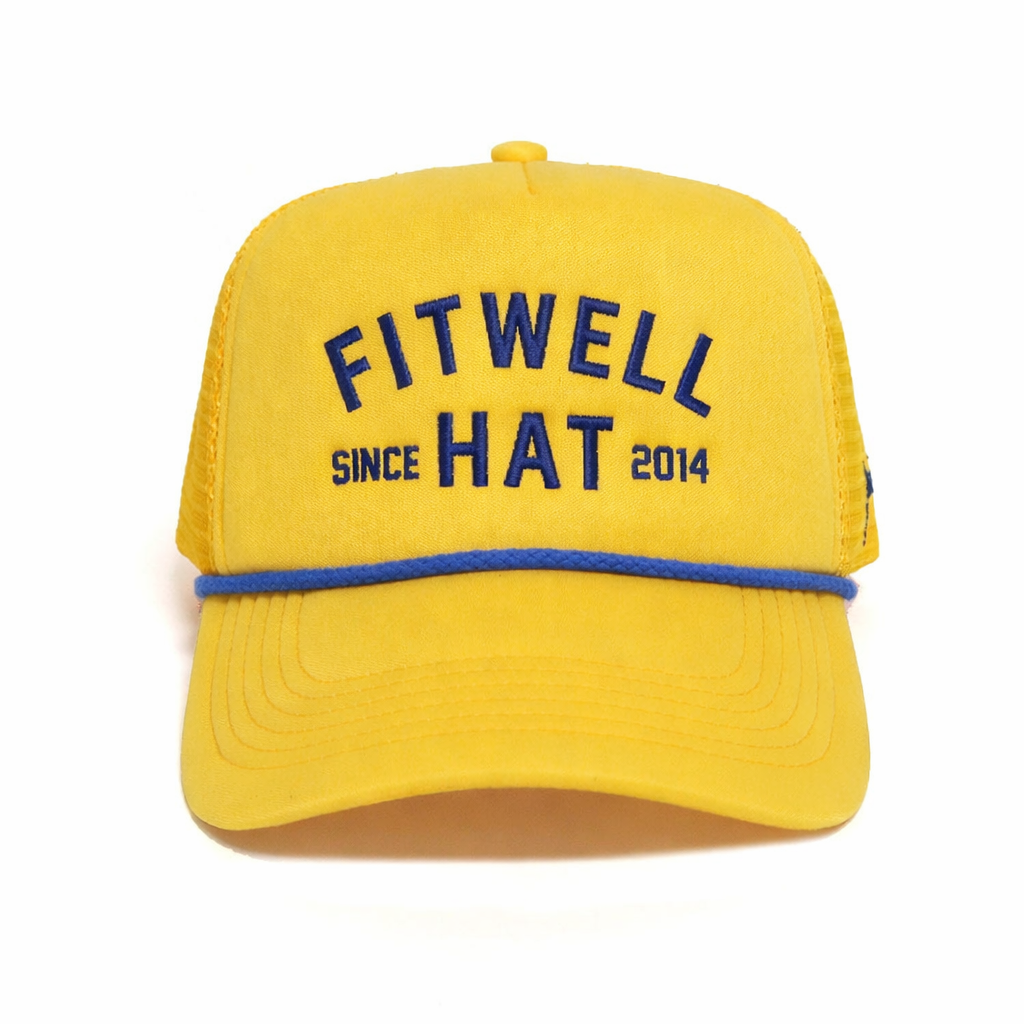 Country Shit Yellow Trucker Hat – Bold Embroidered Foam Mesh Rope Cap