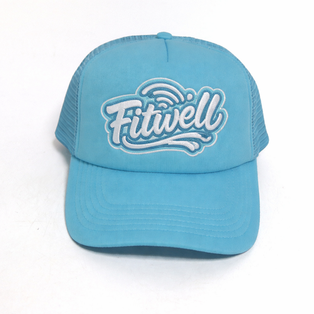 Dihua Light Blue Foam Mesh Trucker Hat