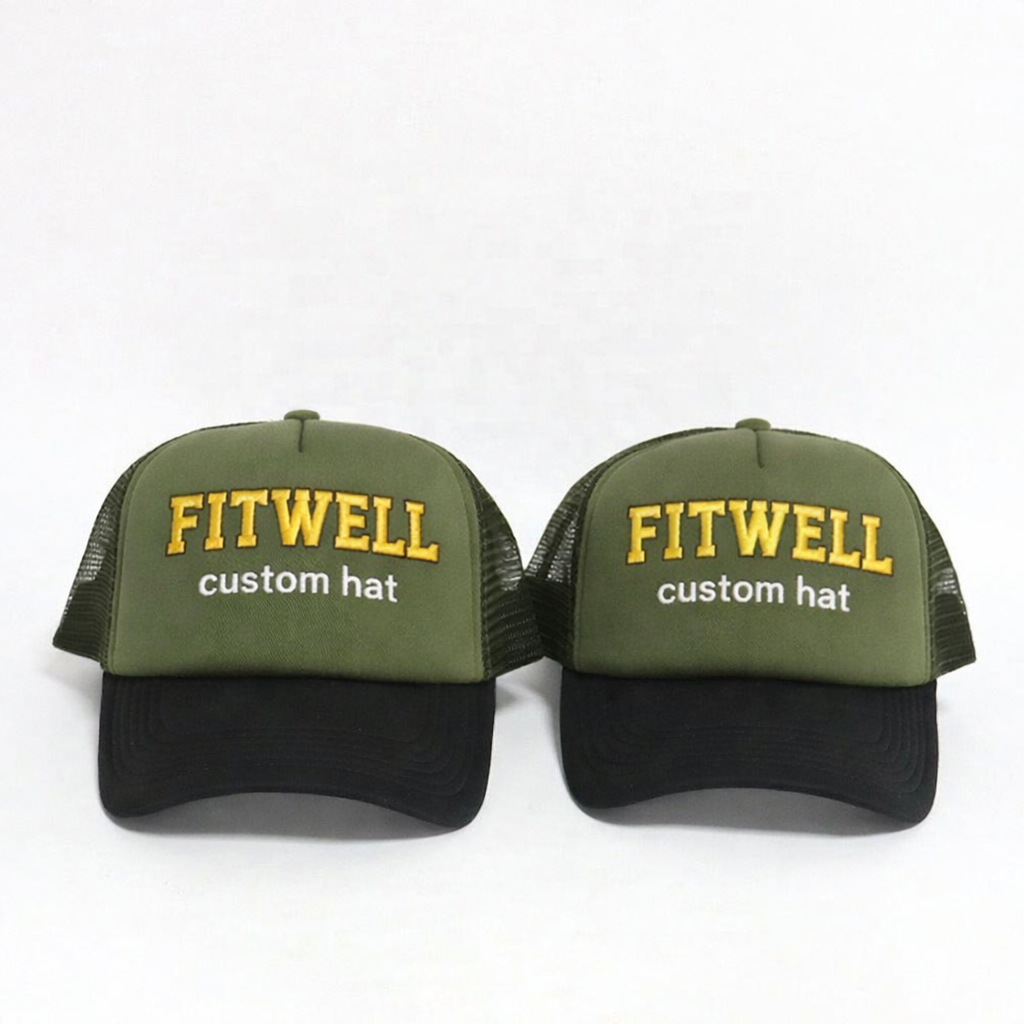 5 Panel Foam Trucker Hat with Flat Embroidery Slogan Adjustable Snapback Cap