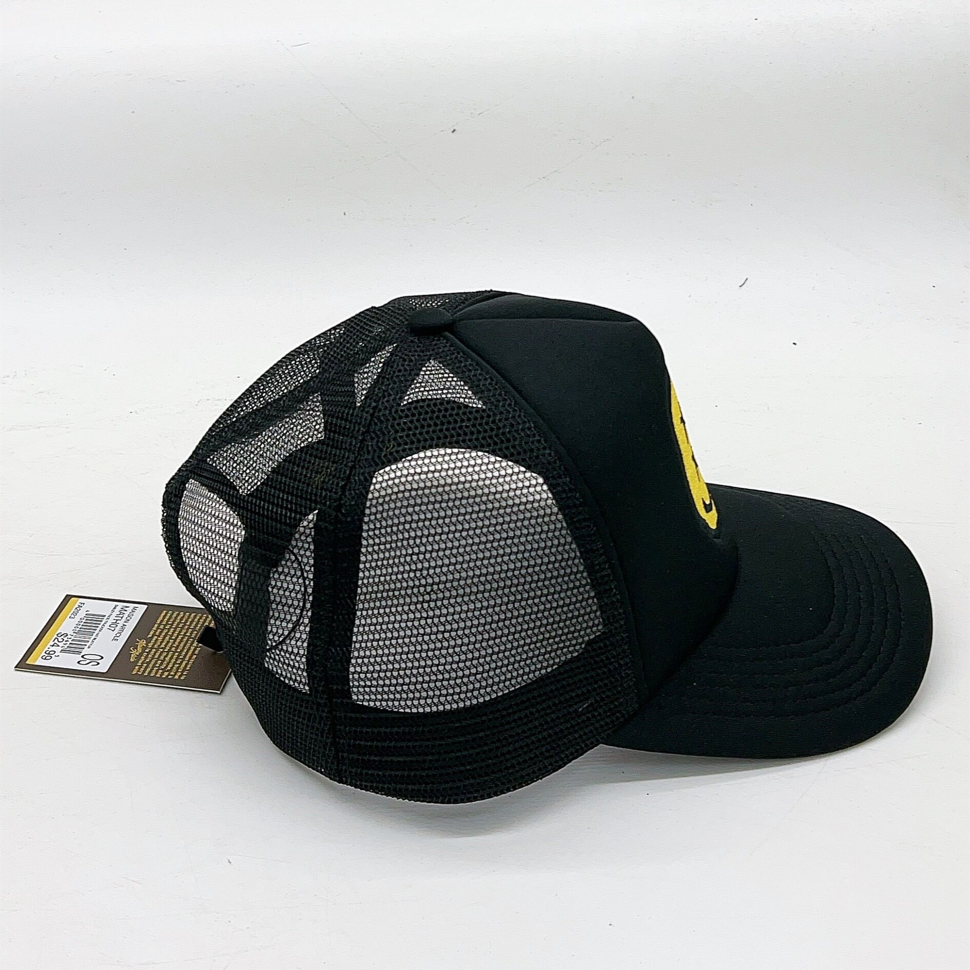 Bold Yellow Emoticon Trucker Cap – Black Mesh Style