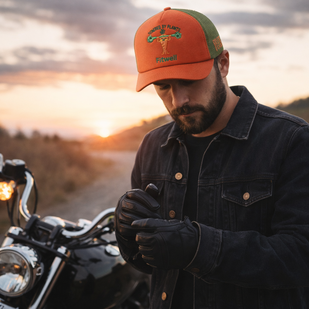 Two-Tone Foam Trucker Cap with Embroidered Vegetable Graphic