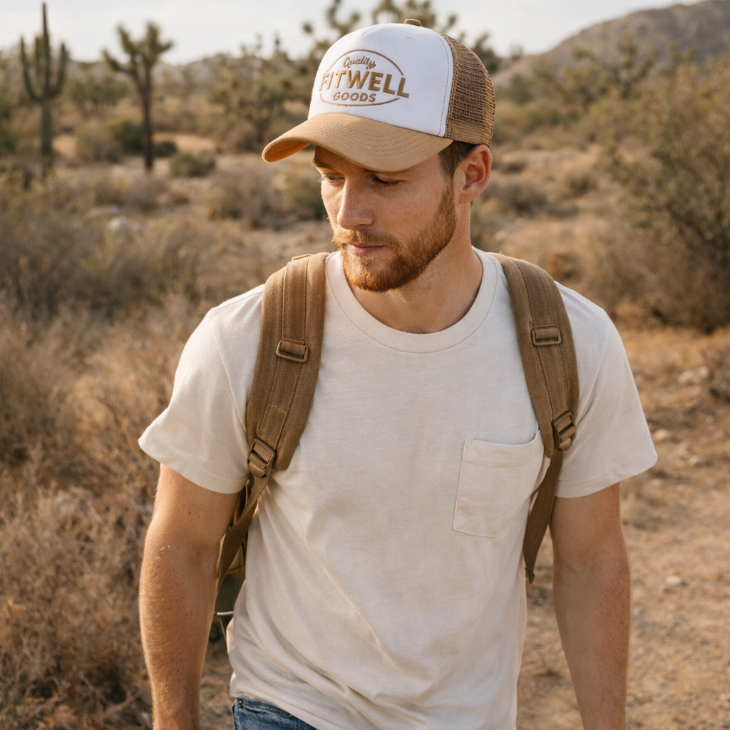 Vintage Style Mesh Trucker Hat with Curved Brim