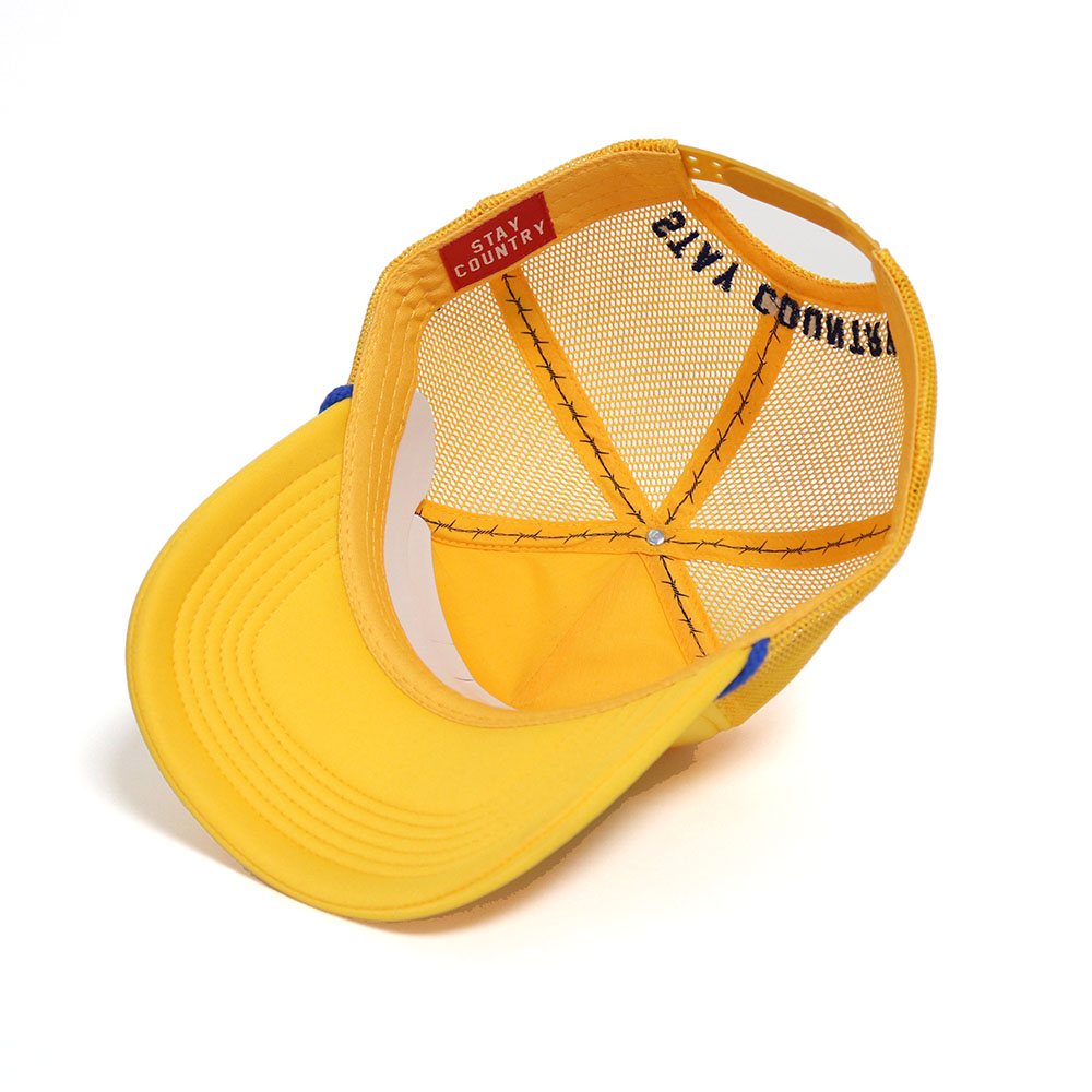 Country Shit Yellow Trucker Hat – Bold Embroidered Foam Mesh Rope Cap