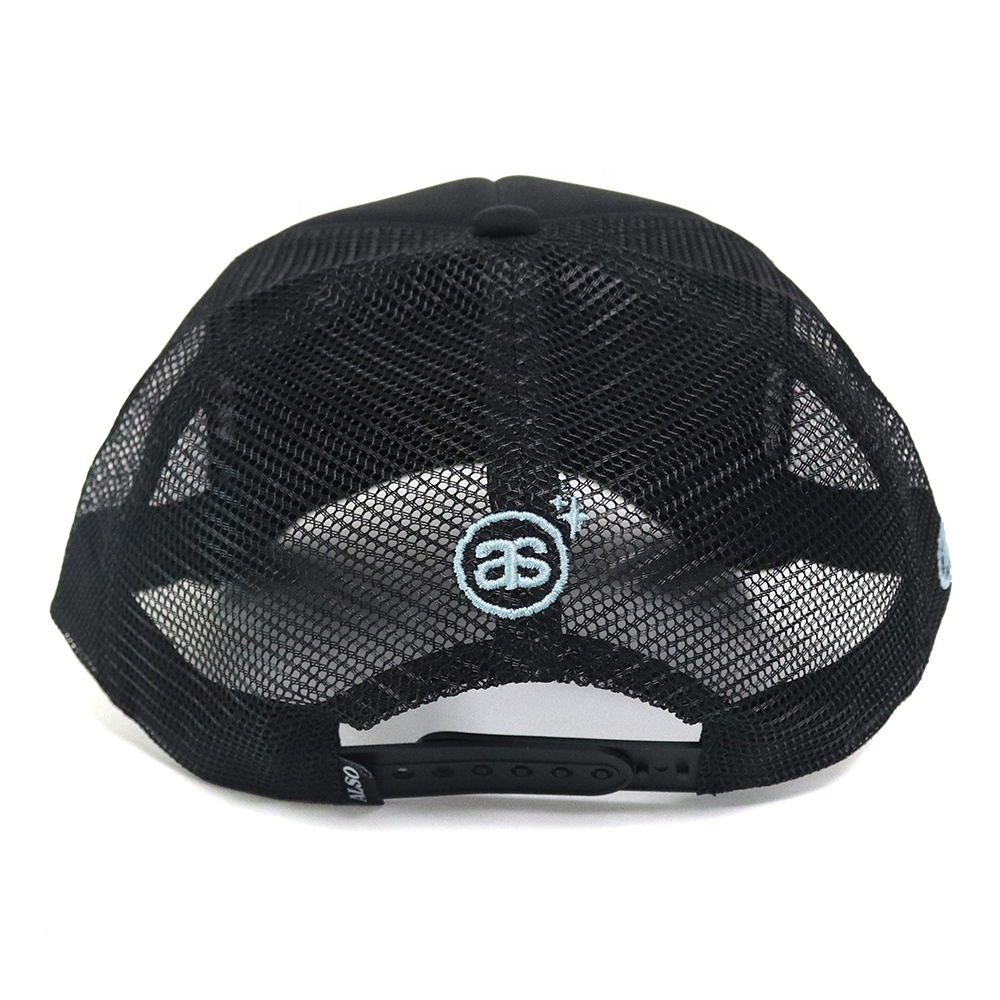 Butterfly Graphic Embroidered Black Mesh Back Trucker Cap