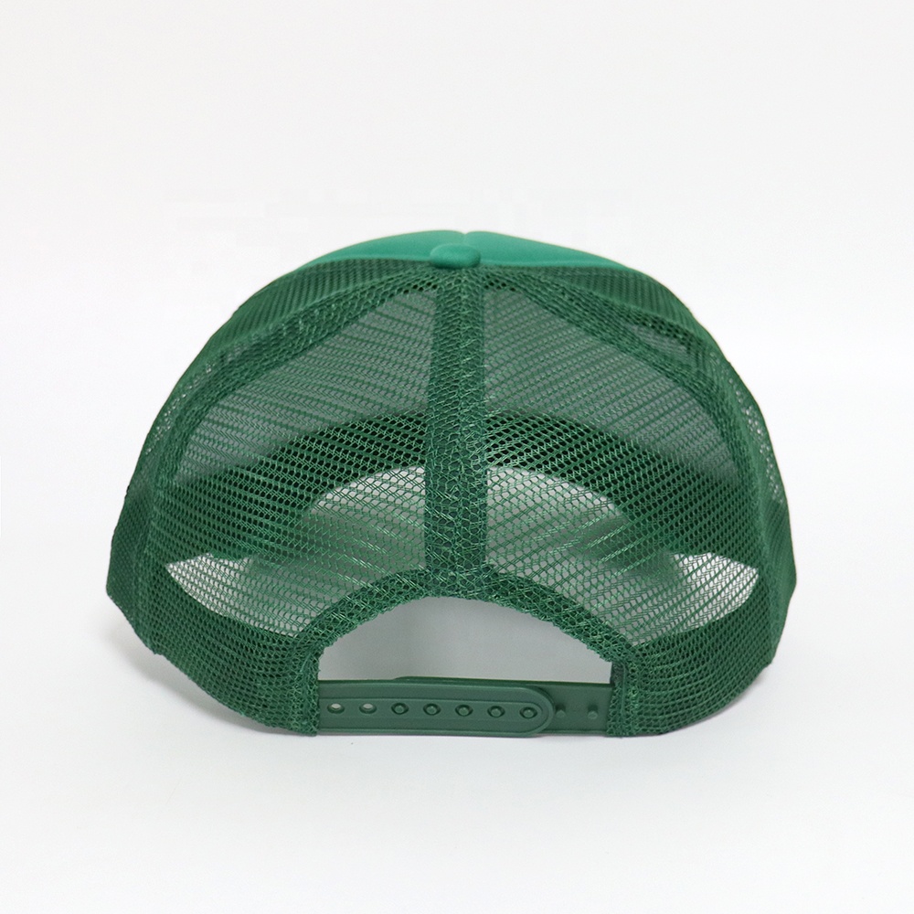 Green Foam Trucker Hat with Flat Embroidery – 5 Panel Street Style Cap