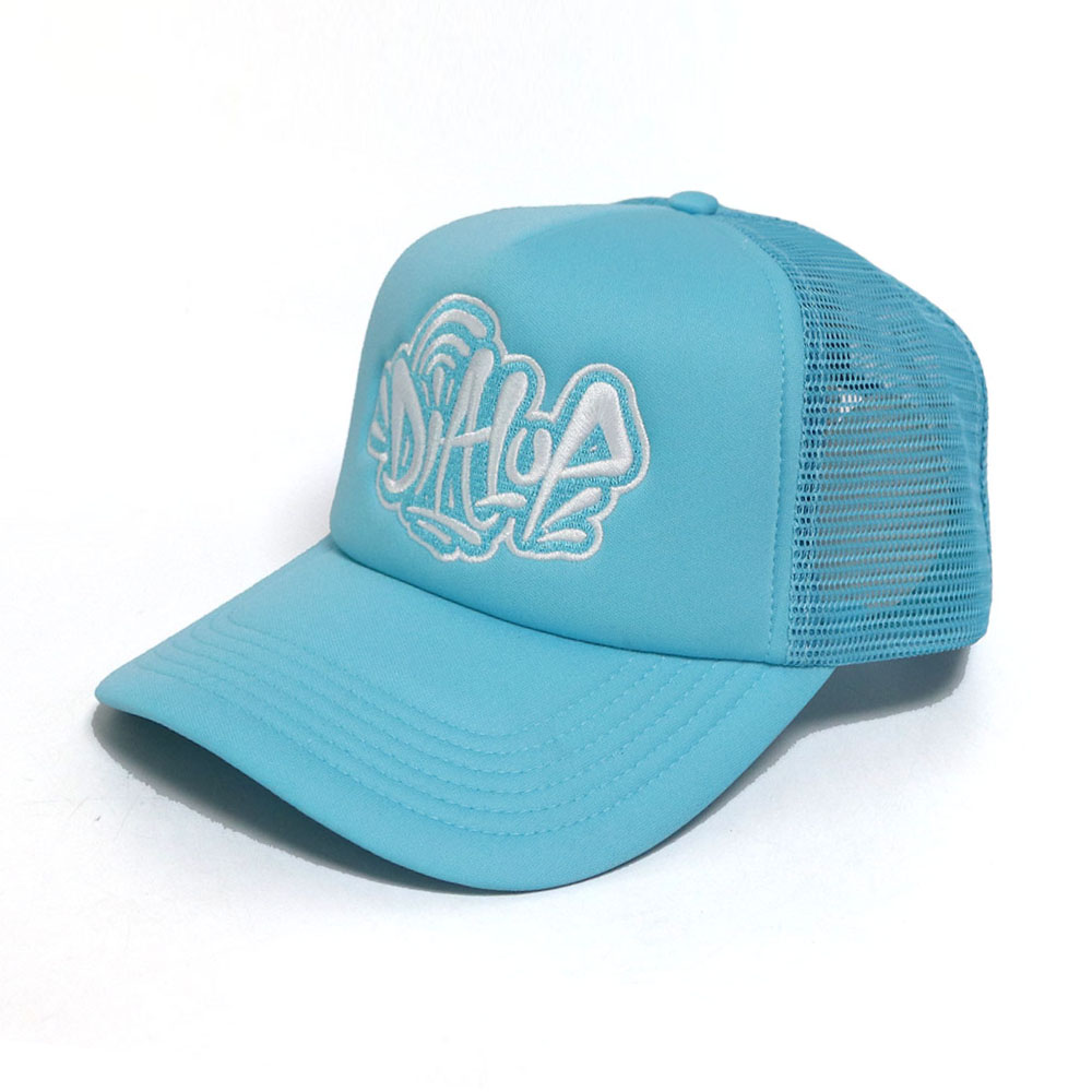 Dihua Light Blue Foam Mesh Trucker Hat