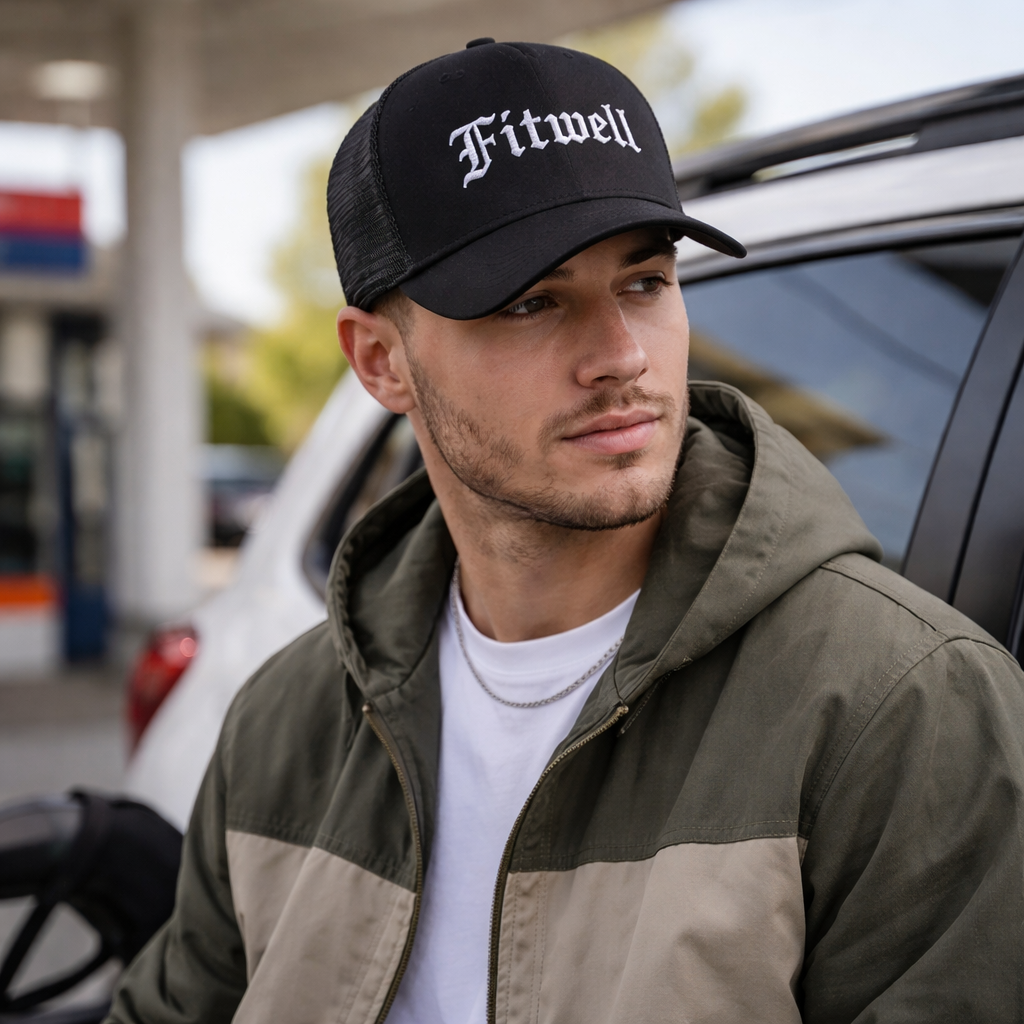 Foam Front Mesh Trucker Hat with Star Logo Embroidery