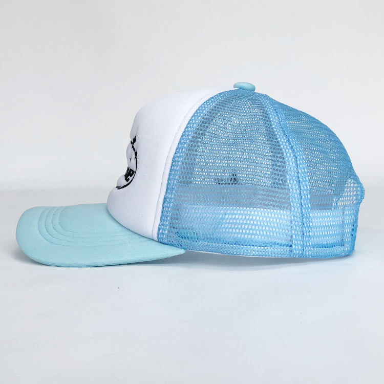 5 Panel Foam Trucker Hat with Flat Embroidered Logo