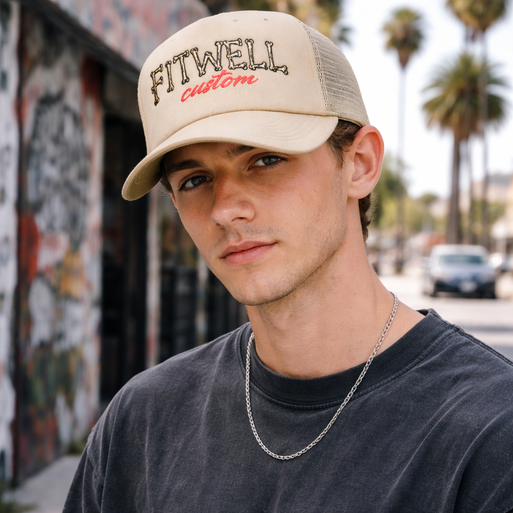 High Quality 5 Panel Foam Trucker Hat with Embroidered Logo Design