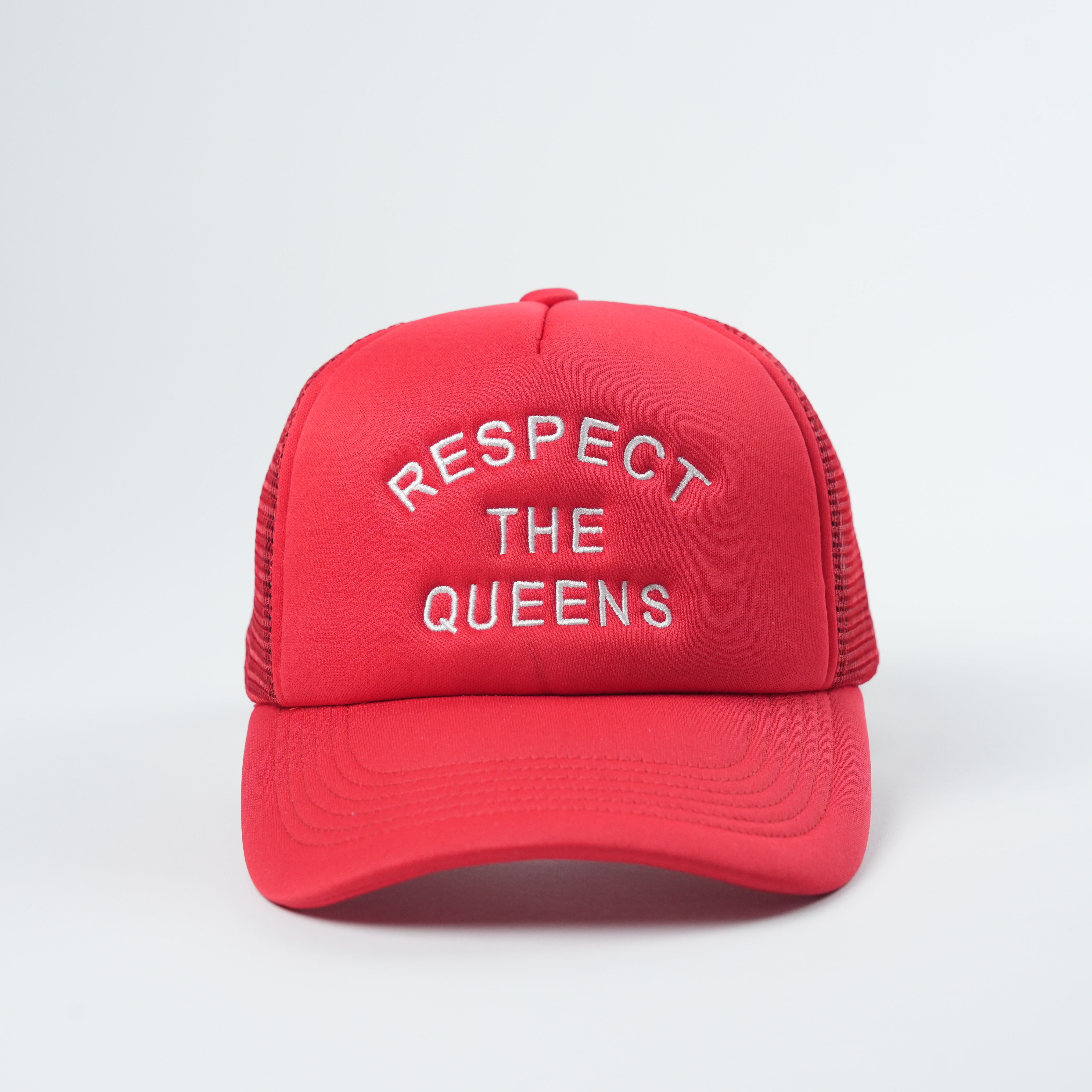 Respect The Queens Embroidered Red Trucker Hat