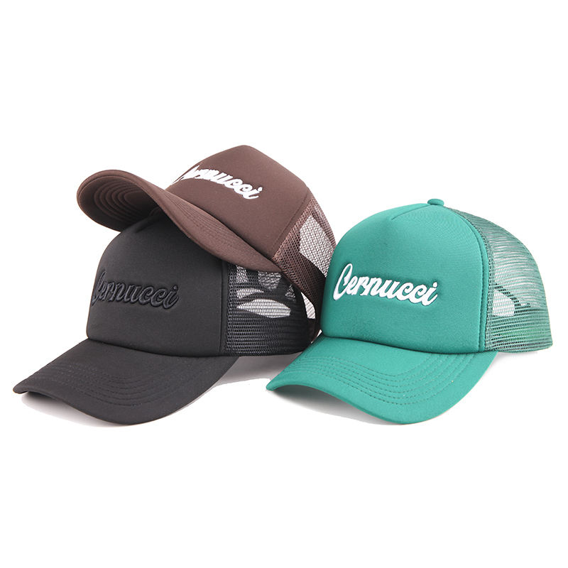 Mesh Back Foam Trucker Cap Embroidered Logo Adjustable Snapback Hat