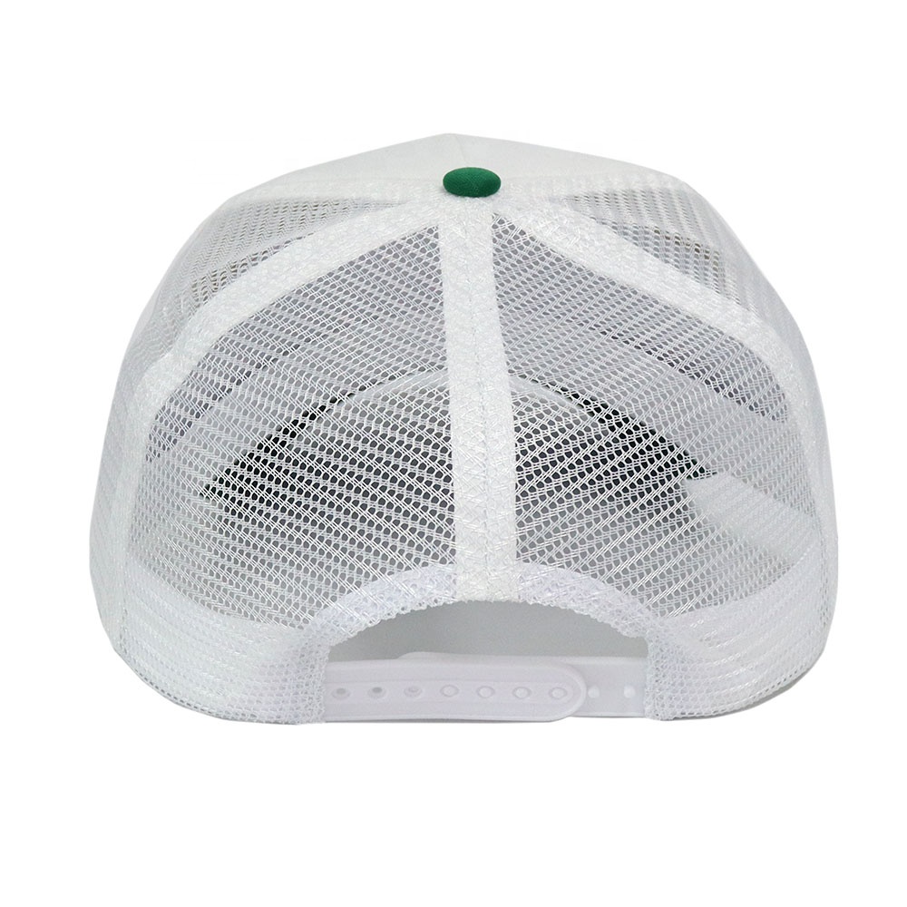 Green and White Embroidered Bearded Hero Trucker Hat