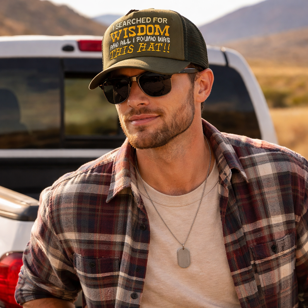 5 Panel Foam Trucker Hat with Flat Embroidery Slogan Adjustable Snapback Cap