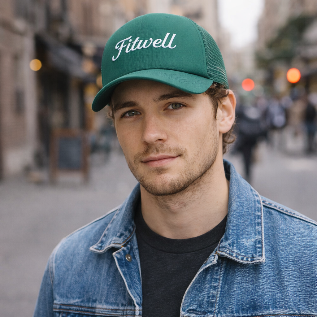 Luxury Letter Embroidered Trucker Cap – 5 Panel Mesh Back Hat