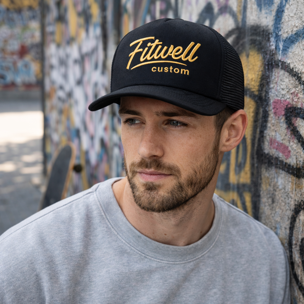 More Motion Embroidered Mesh Back Foam Trucker Cap