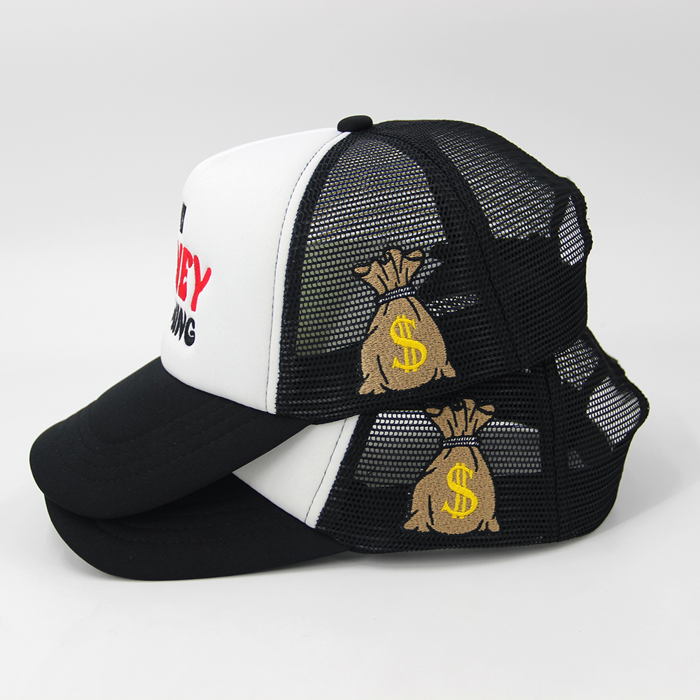 The Money Is Coming Embroidered Foam Mesh Trucker Hat