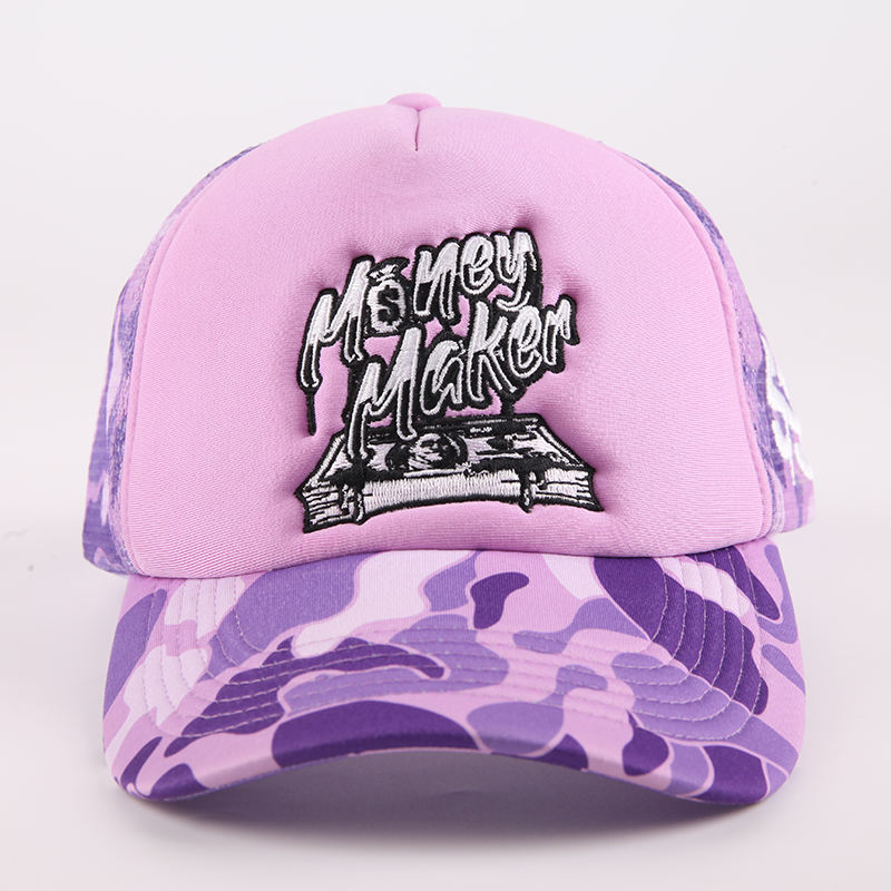 Money Maker Purple Camo Foam Trucker Hat