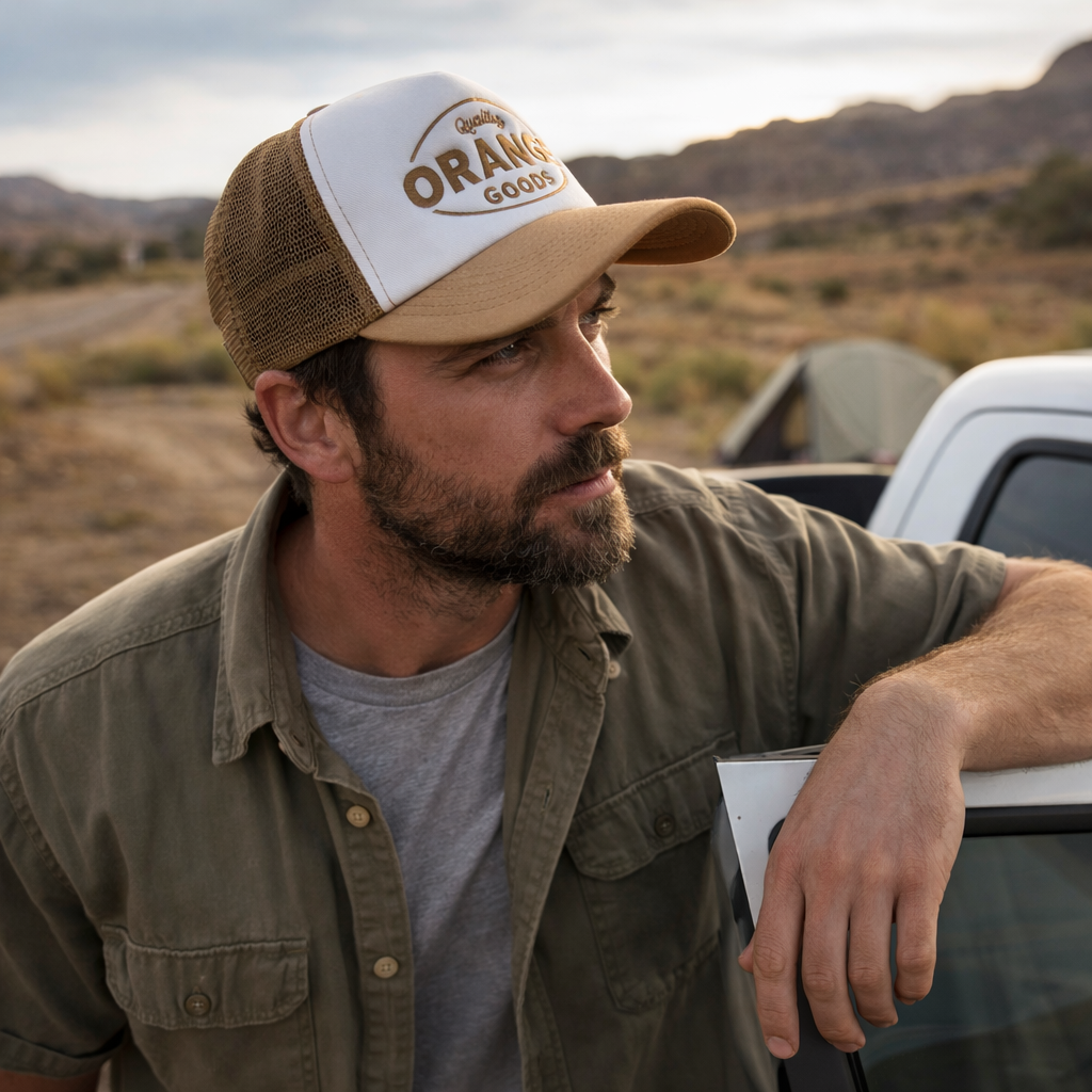 Vintage Style Mesh Trucker Hat with Curved Brim