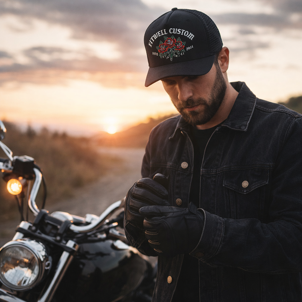 High-Quality Foam Trucker Hat with Flat Embroidered Rose Logo