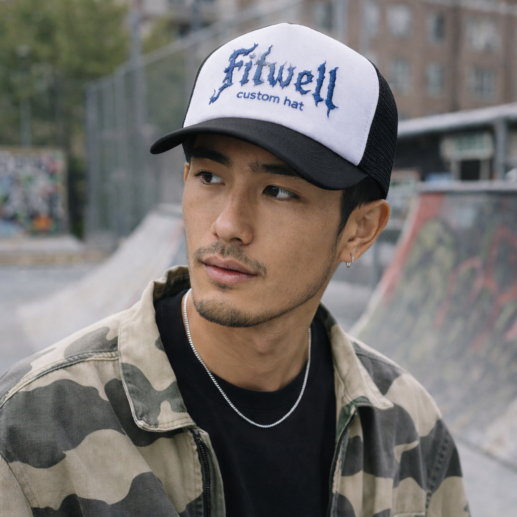 Spirit Lost in Heaven Flame Text Trucker Hat – 5 Panel Foam Cap