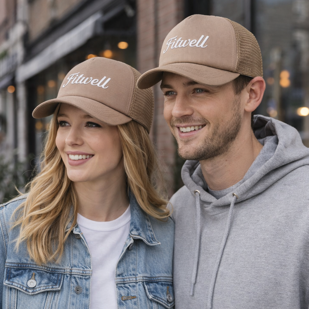 Luxury Letter Embroidered Trucker Cap – 5 Panel Mesh Back Hat