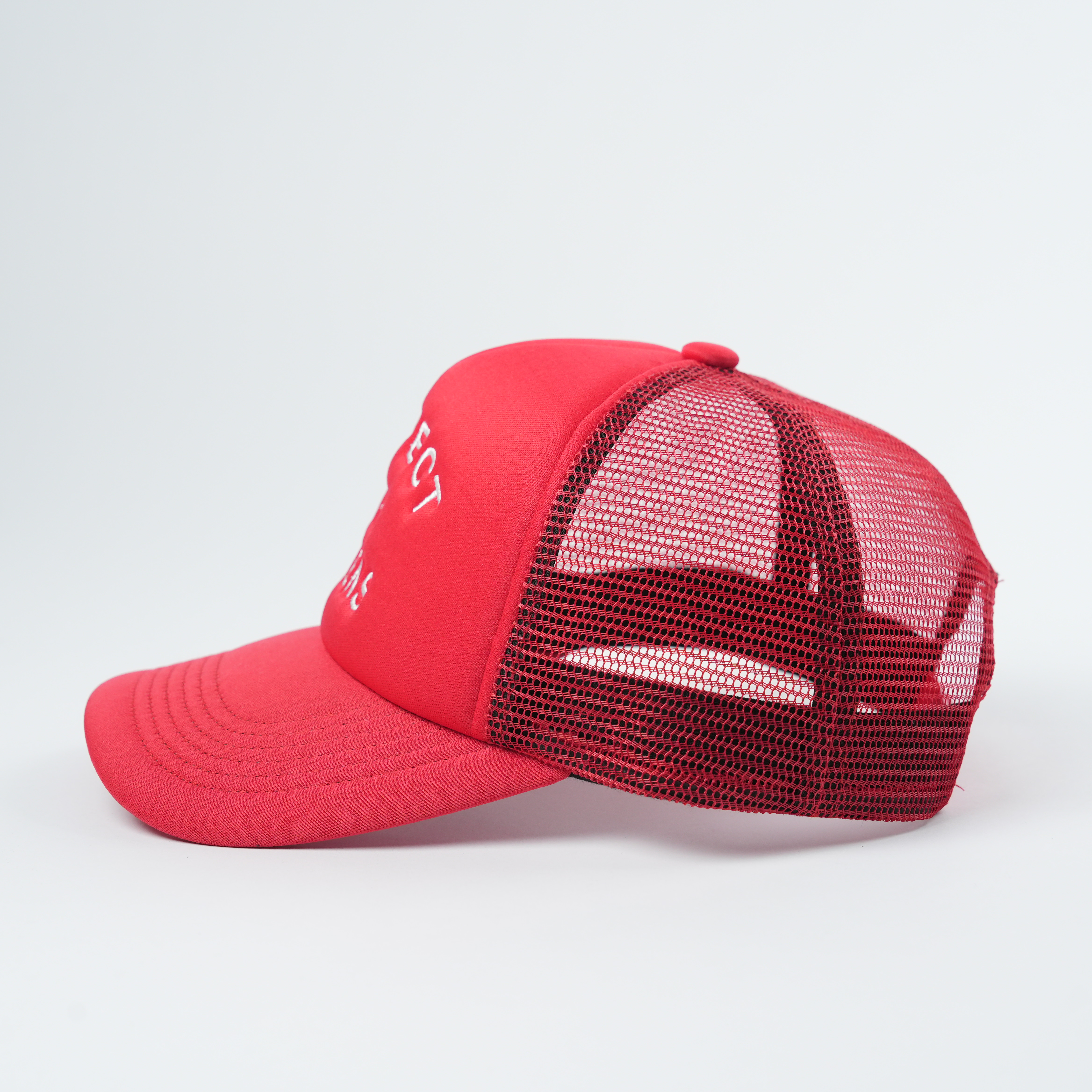 Respect The Queens Embroidered Red Trucker Hat