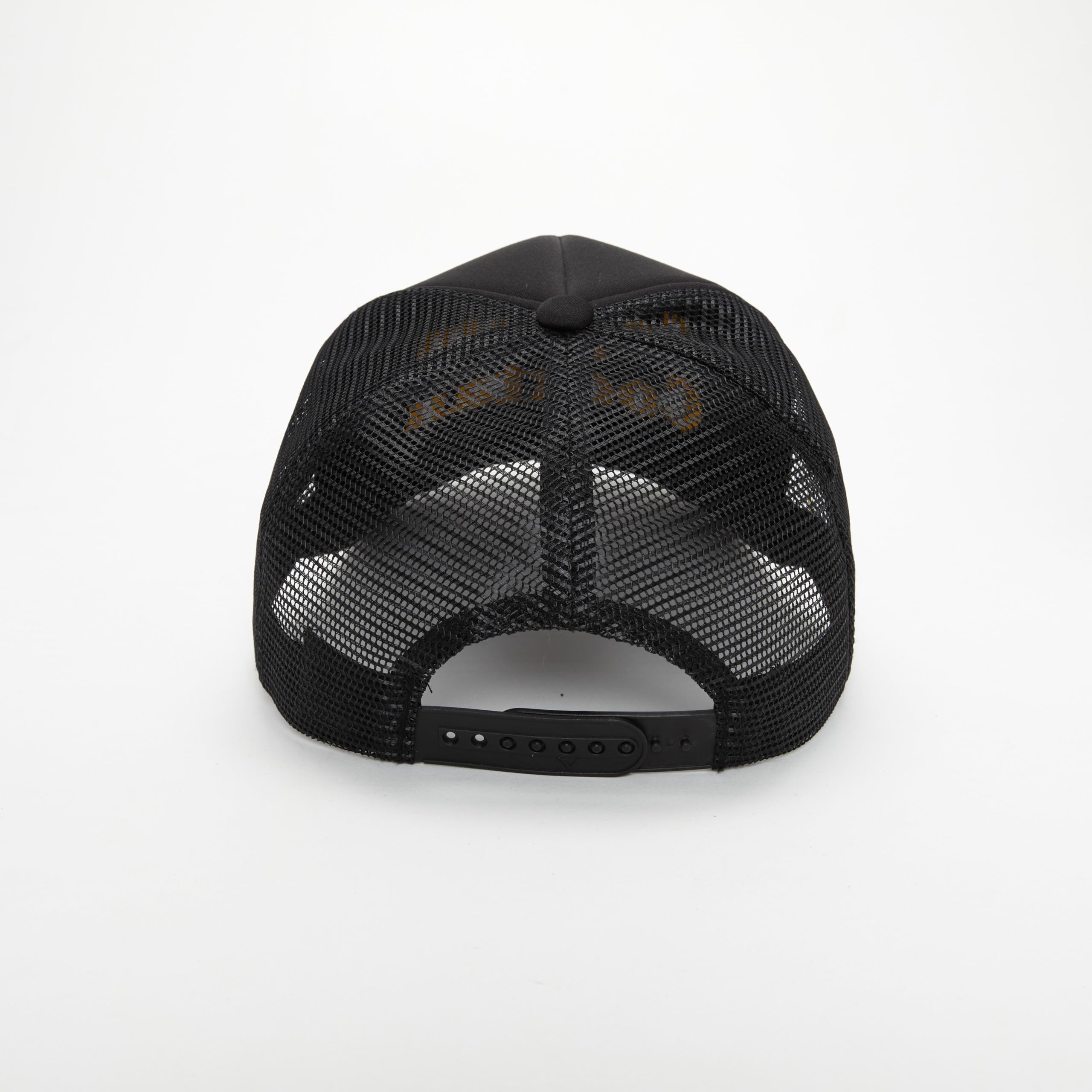 Captain Cocktail Embroidered Black Foam Trucker Hat with Mesh Back