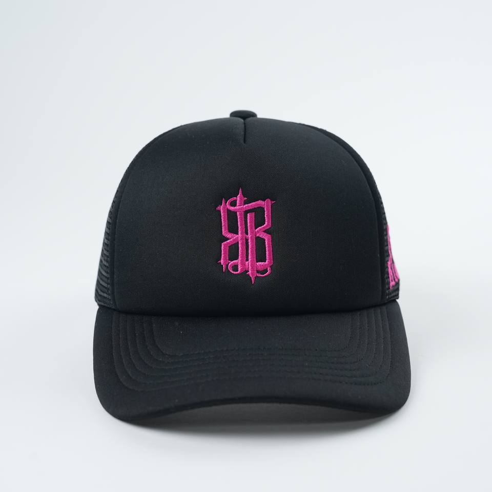 Minimalist Monogram Mesh Trucker Hat – Foam Front Embroidered Cap