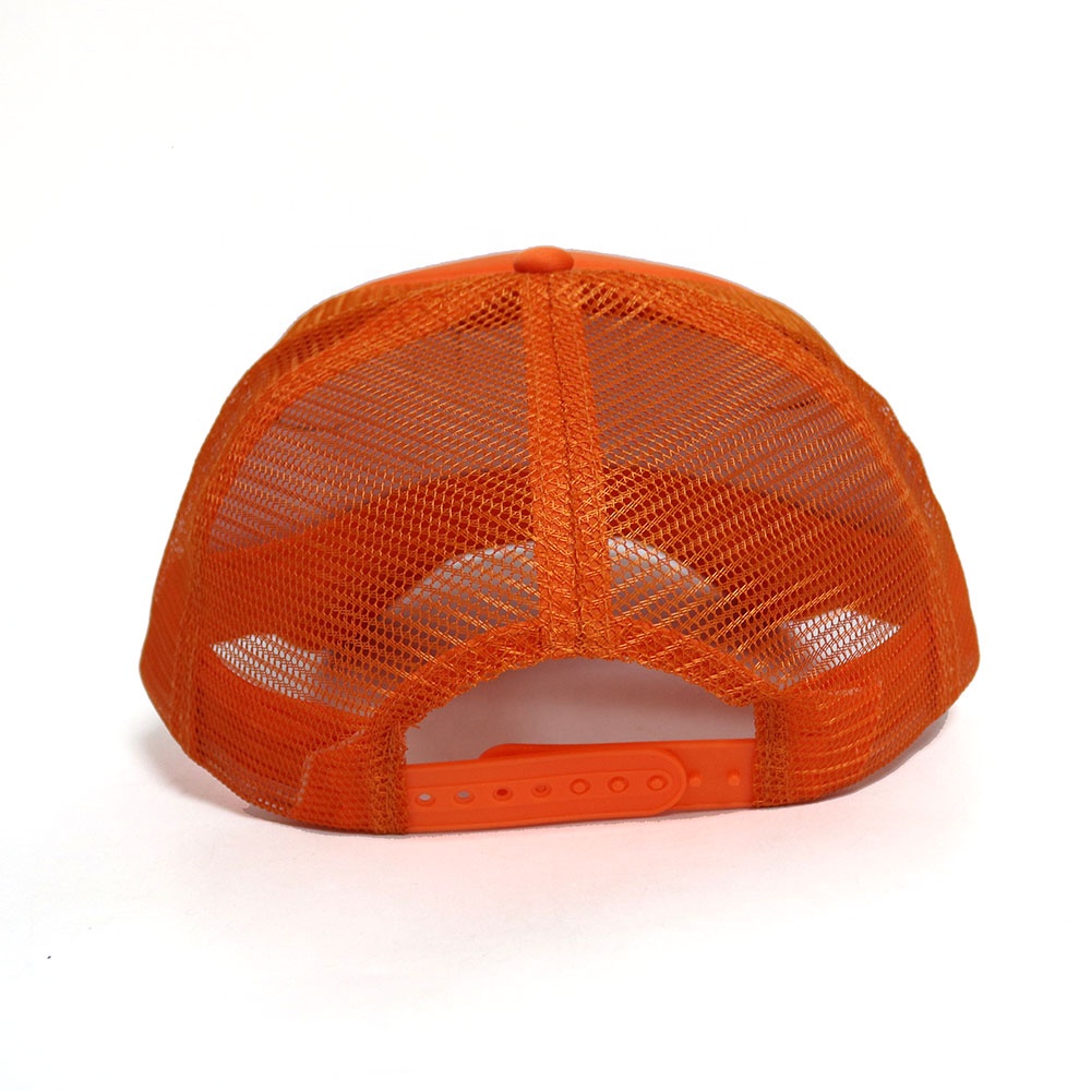 Orange Foam Trucker Hat – NUFLAVA PROPERTY Flat Embroidered 5-Panel Cap