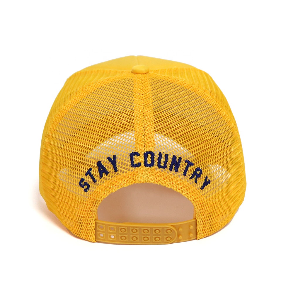 Country Shit Yellow Trucker Hat – Bold Embroidered Foam Mesh Rope Cap